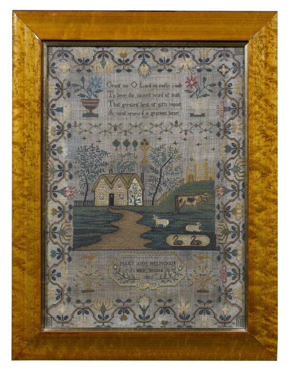 Appraisal: A WILLIAM IV LINEN SAMPLER worked by Mary Ann Helmcken