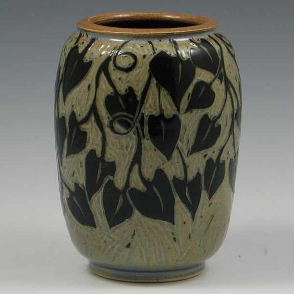 Appraisal: Peg Morar Vase signed hand incised Morar mint condition ''h