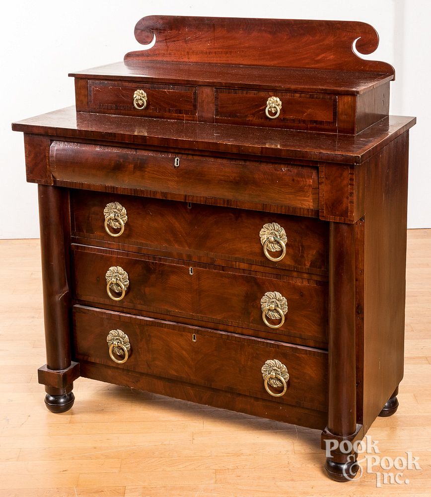 Appraisal: Empire mahogany dresser ca Empire mahogany dresser ca h w