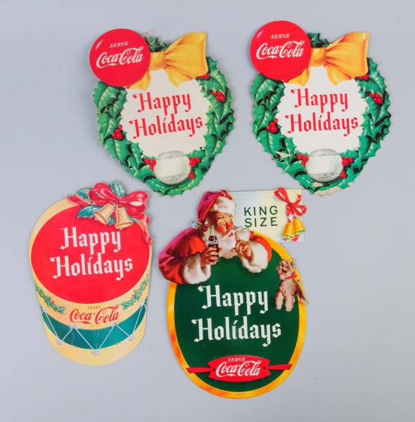 Appraisal: Lot Of Coca-Cola Holiday Cut-Out Signs 's- 's Two have