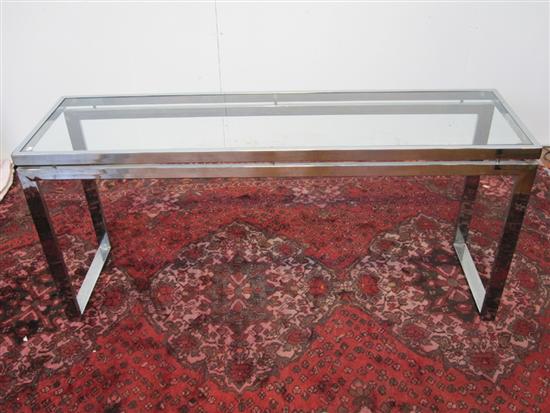 Appraisal: CONSOLE TABLE A th C modern polished chrome parson's style