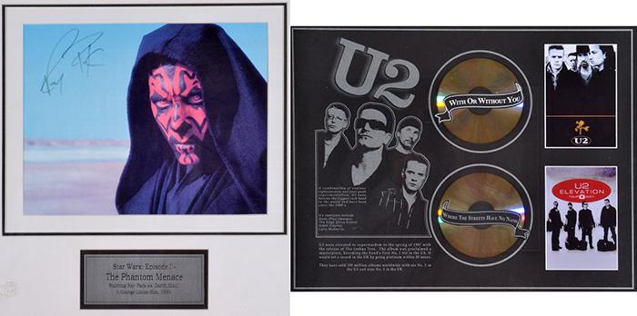 Appraisal: FRAMED DARTH MAUL RAY PARKS SIGNED AND FRAMED U ALBUMS