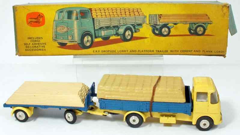 Appraisal: Corgi Toys E R F Dropside Lorry and Platform Trailer