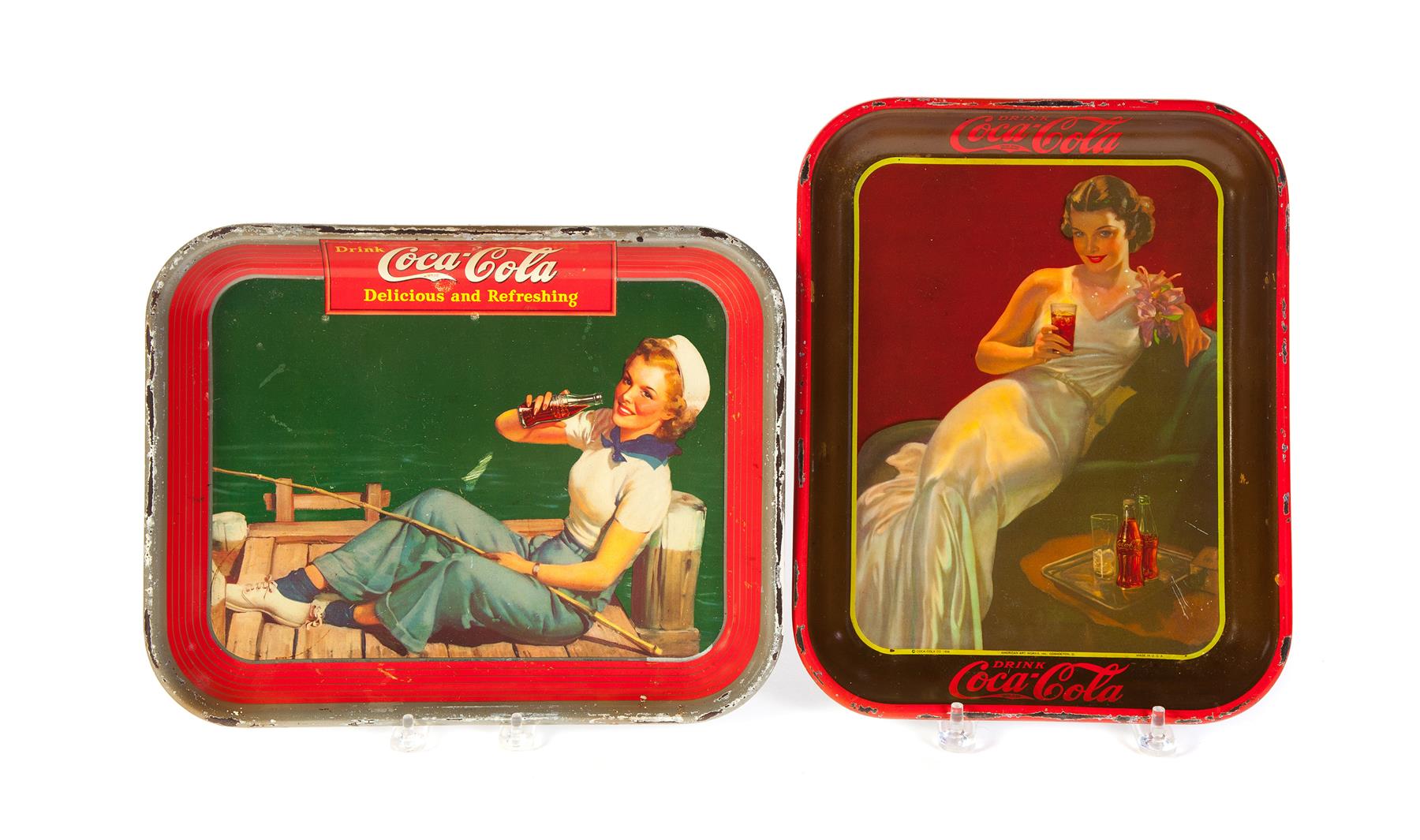 Appraisal: TWO COCA-COLA TRAYS American Art Works Inc Coshocton OH mid