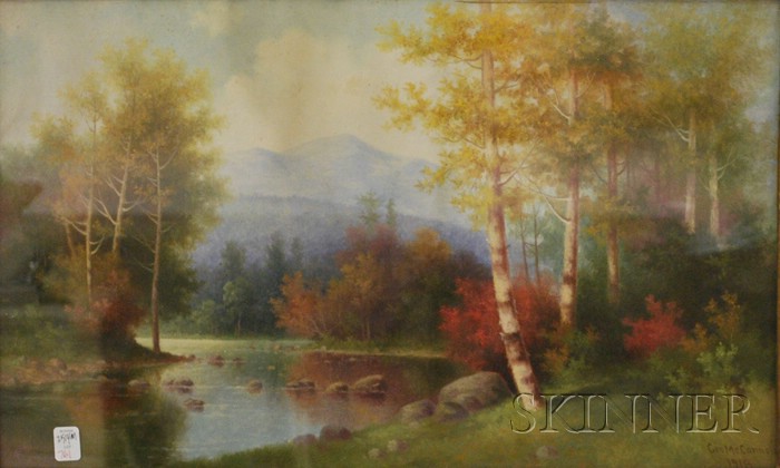 Appraisal: George McConnell Oil on Canvas Scene of Autumn on the