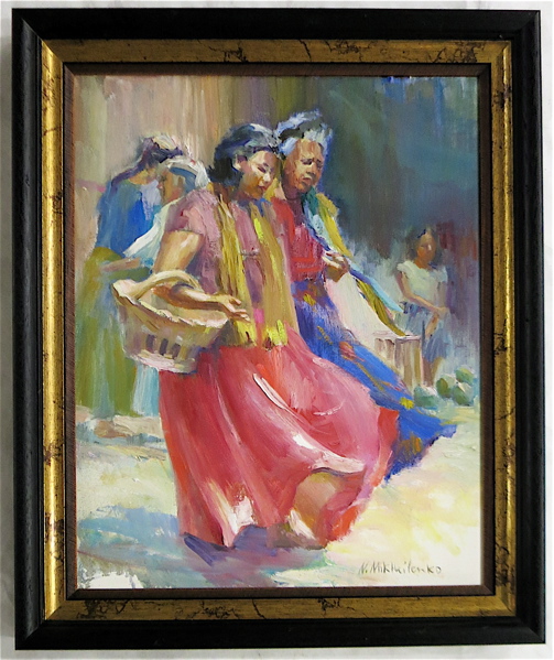 Appraisal: NINA MIKHAILENKO OIL ON CANVAS Washington th century Two women