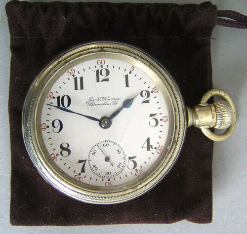 Appraisal: Hamilton -jewel pocket watch the face signed Jos F Harris