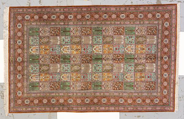 Appraisal: A silk Qum rug Central Persia first half th century