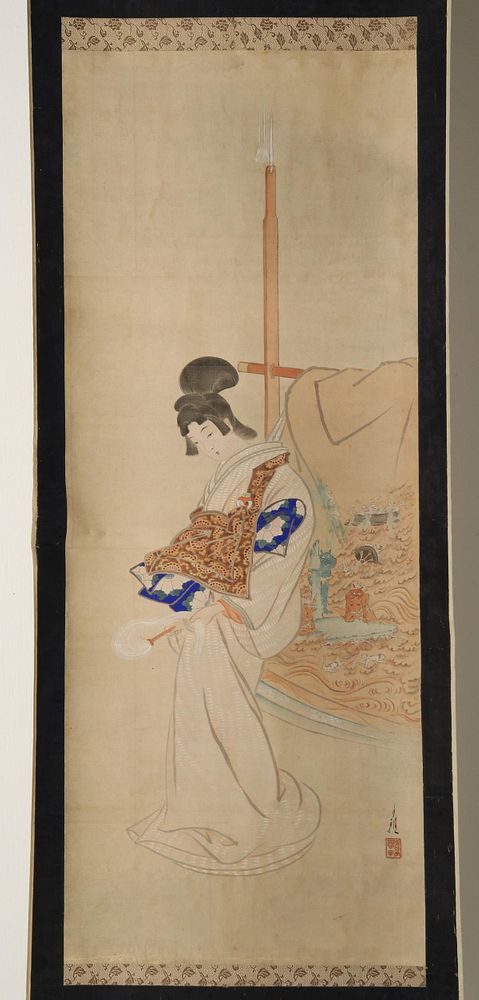 Appraisal: A MEIJI PERIOD JAPANESE SCROLL OF LADY DRESSING Depicting an