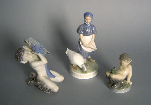 Appraisal: Royal Copenhagen figure of a girl h together with two