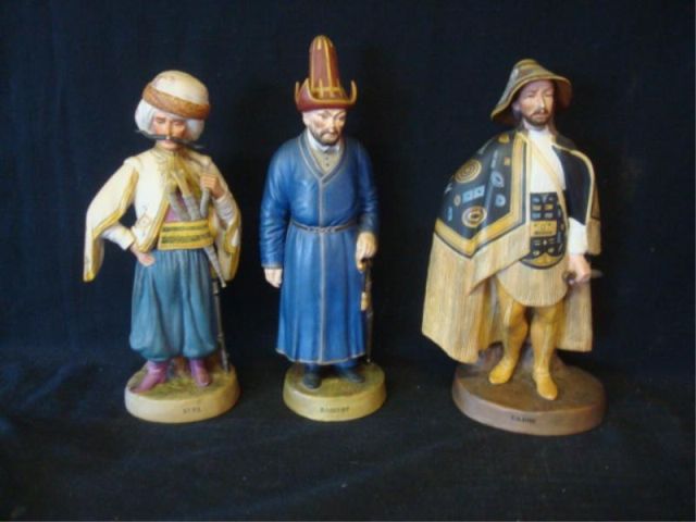 Appraisal: Three Russian Bisque Polychrome Ethnic Figures Each with title on