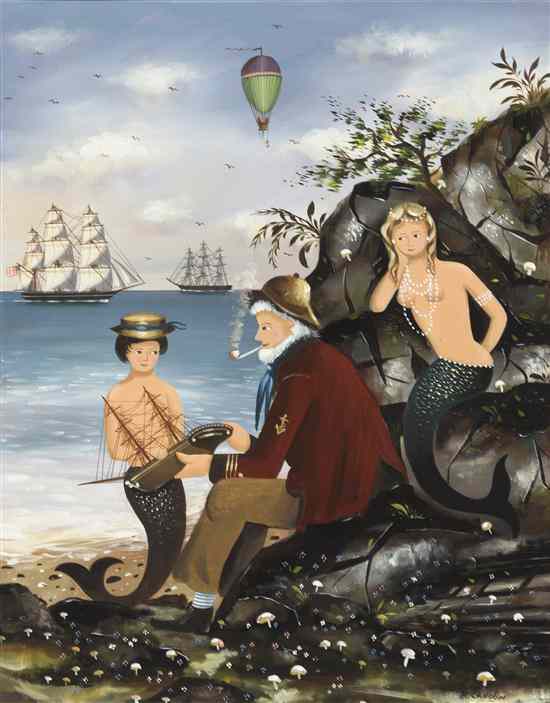 Appraisal: Ralph Eugene Cahoon Jr American - Mermaid Sailor on a