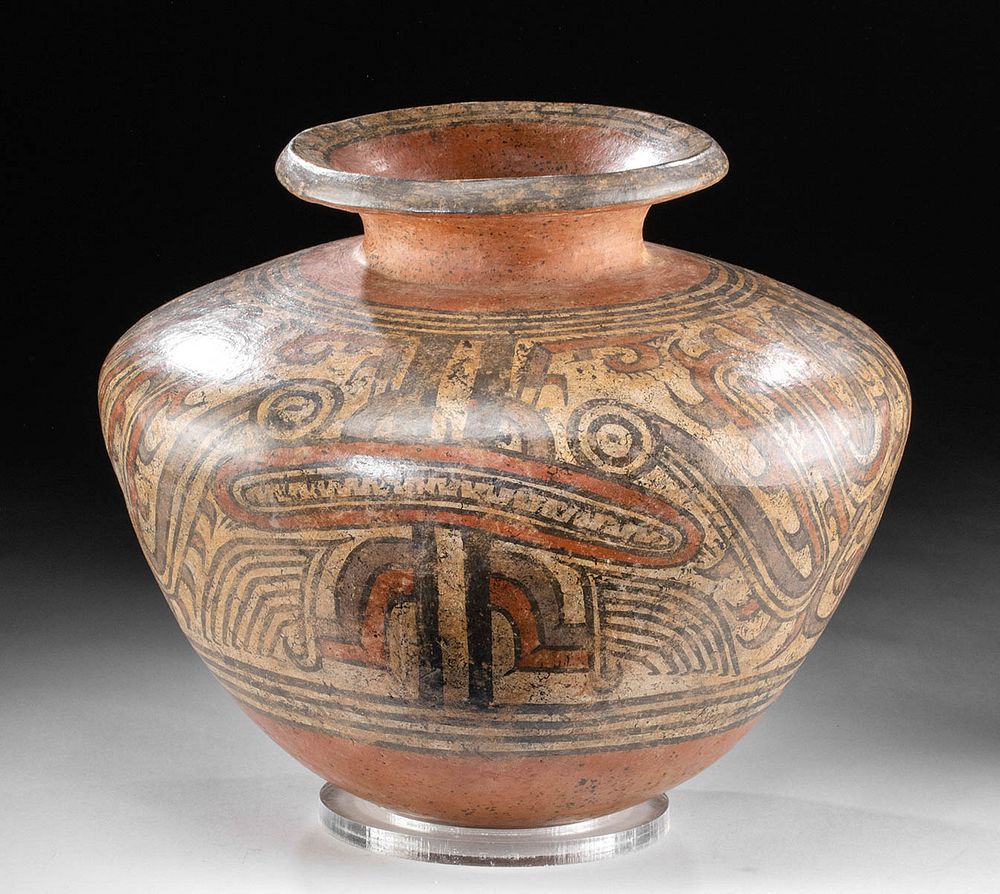 Appraisal: Cocle Macaracas Polychrome Vessel w Saurian Motifs Originally Listed At