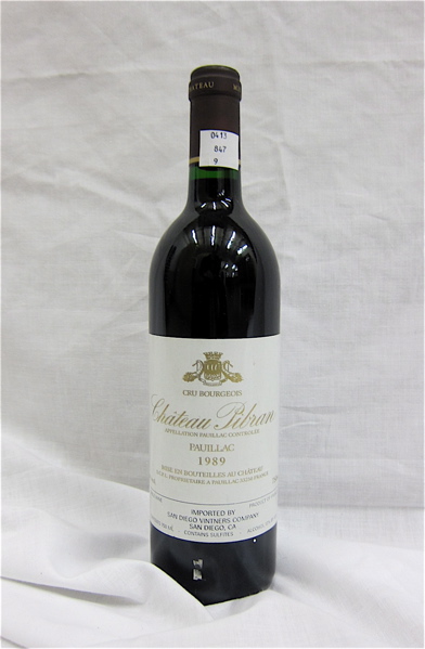 Appraisal: NINE BOTTLES VINTAGE FRENCH RED BORDEAUX Chateau Pibran Pauillac