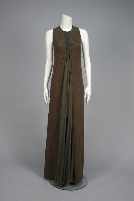 Appraisal: CHADO RALPH RUCCI WOOL and SILK EVENING DRESS with SUSPENSION