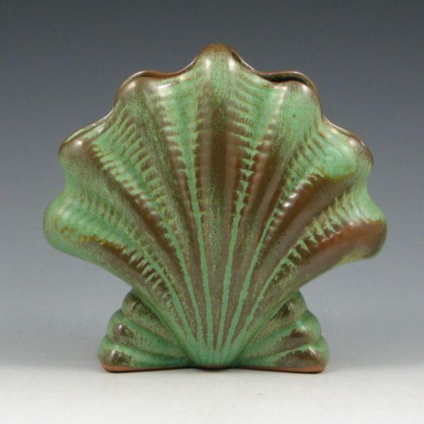 Appraisal: Frankoma shell fan vase Marked FRANKOMA Mint wide by tall