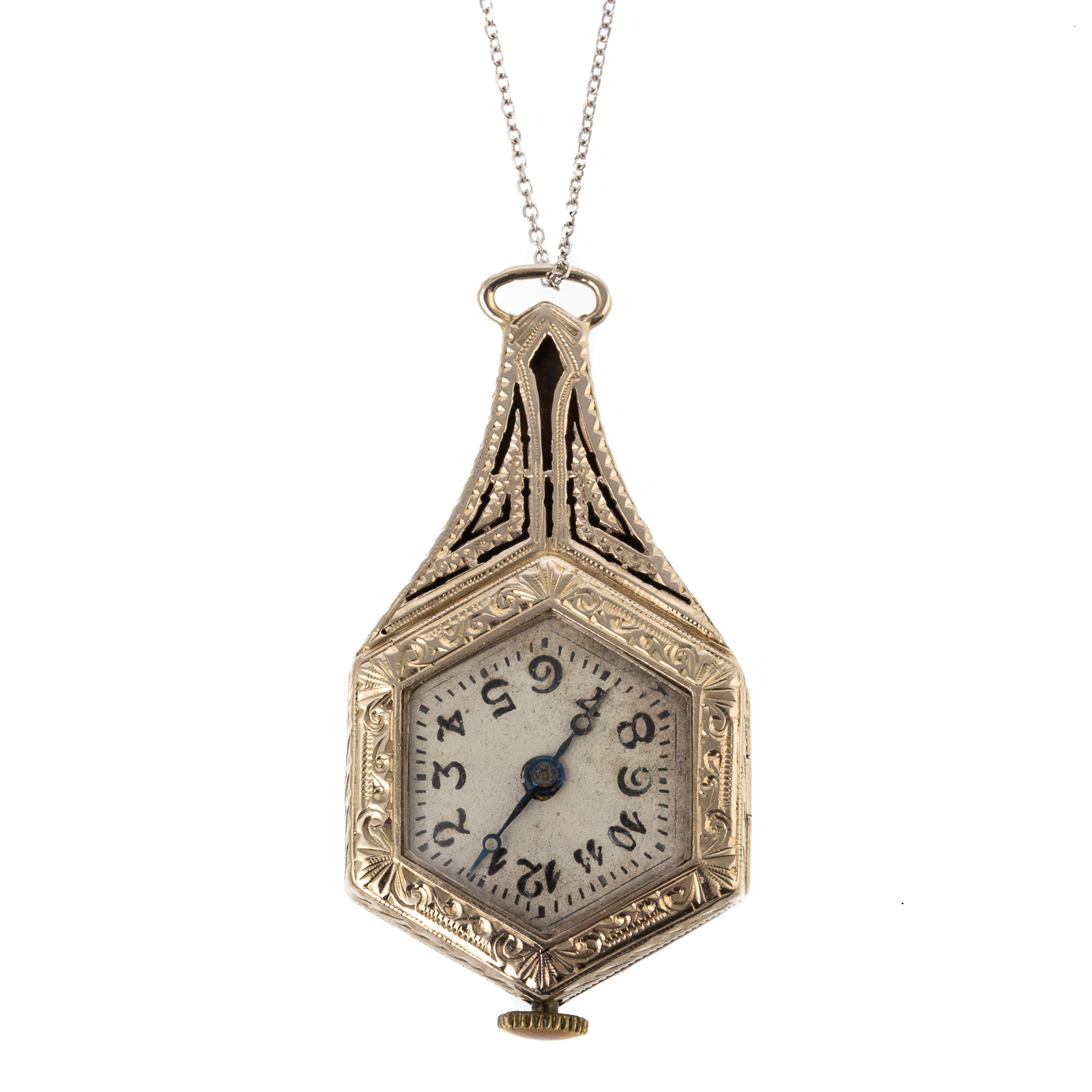 Appraisal: AN ART DECO WATCH PENDANT IN K K white gold