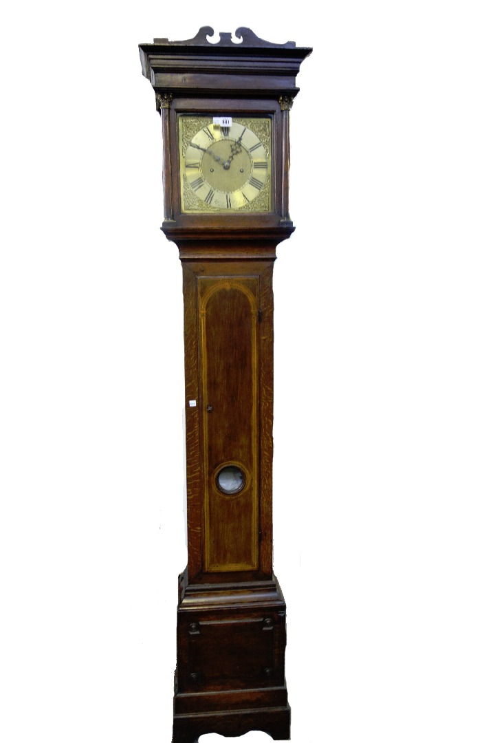 Appraisal: An oak cased eight day longcase clock th century the