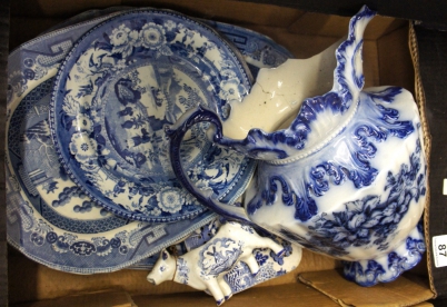 Appraisal: A Collection of Pottery to include Five Victorian Blue White