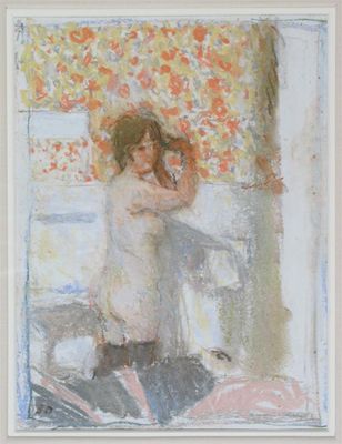 Appraisal: Bernard Dunstan b Nude brushing her hair Signed with initials