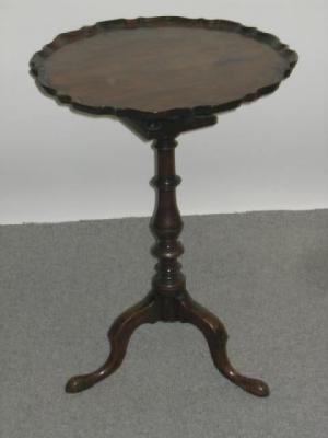 Appraisal: A MAHOGANY TRIPOD TABLE th century the circular pie crust