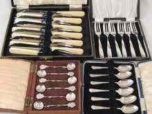 Appraisal: An unusual boxed set of six silver teaspoons formed from