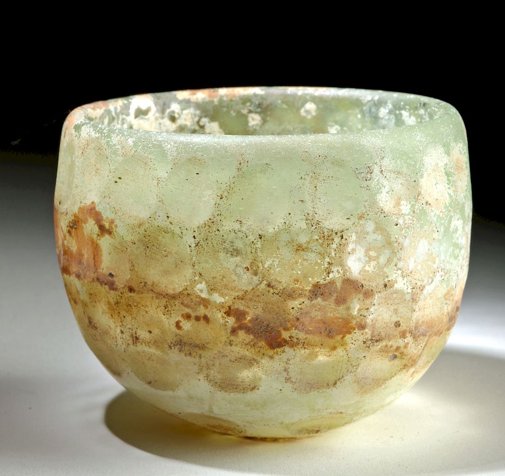 Appraisal: Sasanian Glass Cup - Facet-Cut Ancient Near East Central Asia