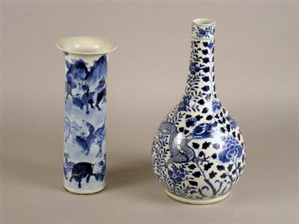 Appraisal: Two Chinese blue and white vases kangxi marks late th