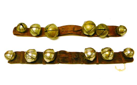 Appraisal: Two lengths of large spherical sleigh bells each '' l