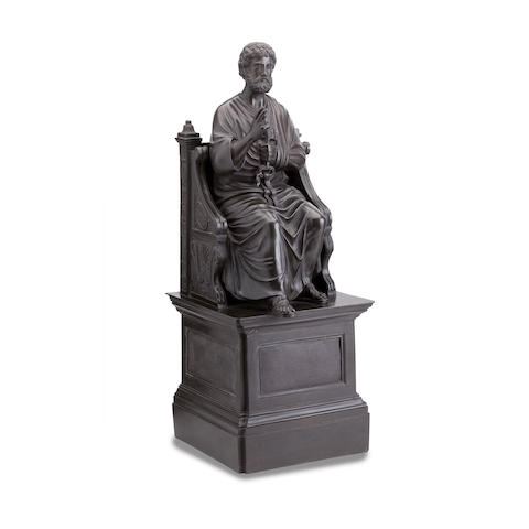 Appraisal: An early th century bronze figure of Saint Peter Modelled