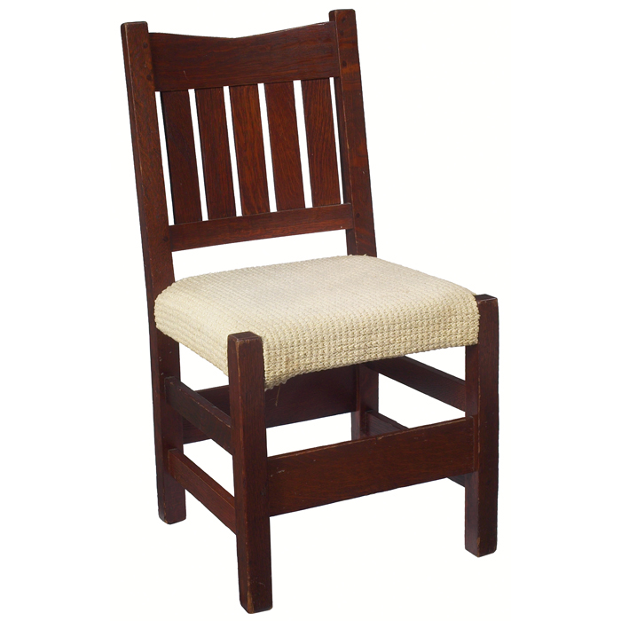 Appraisal: Gustav Stickley side chair V back