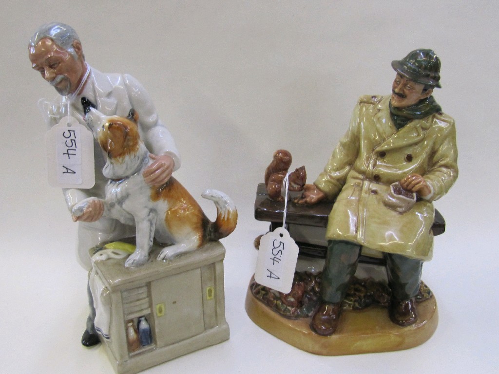 Appraisal: Two Royal Doulton figures 'Thanks Doc ' HN and 'Lunchtime'