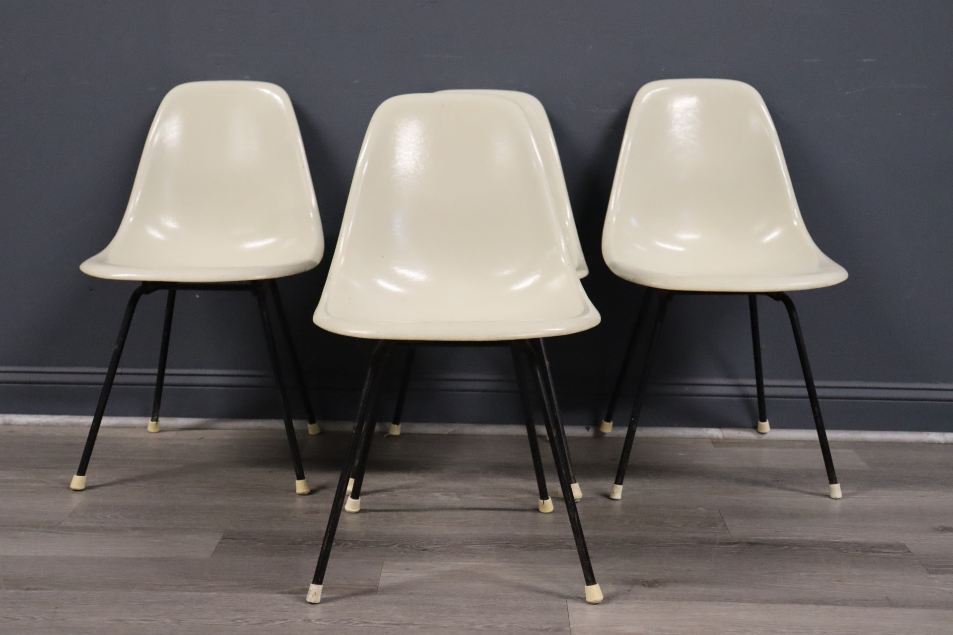 Appraisal: Midcentury Eames Herman Miller Fiberglass Chairs Embossed Herman Miller From