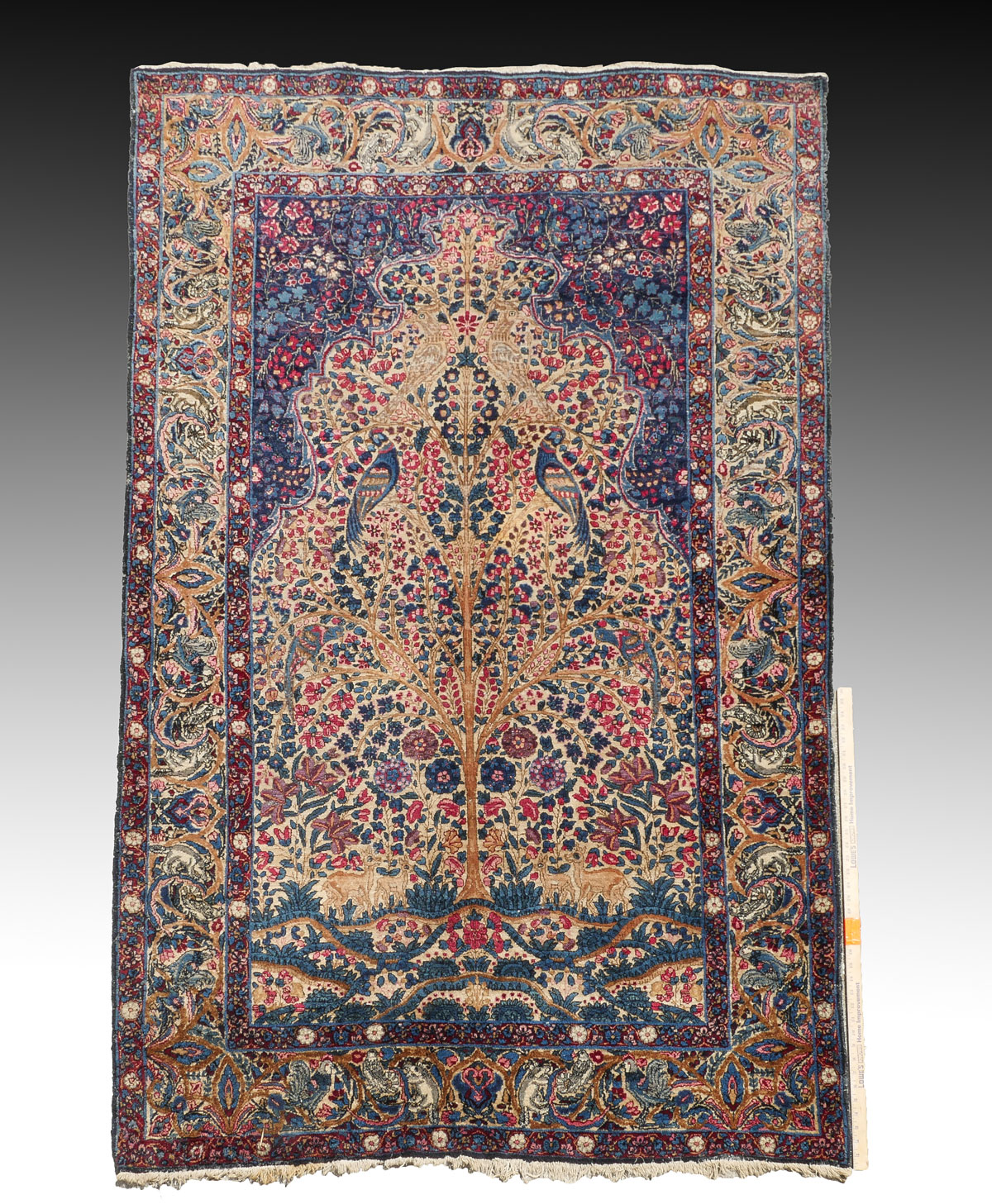 Appraisal: ANTIQUE PERSIAN KERMAN HAND KNOTTED WOOL RUG ' '' x