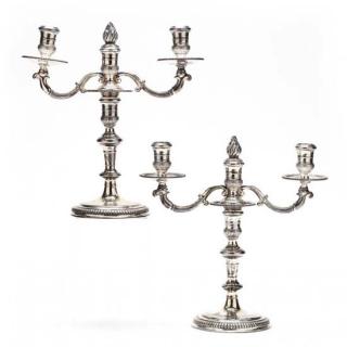 Appraisal: Pair of Black Starr Gorham Sterling Silver Candelabra circa -