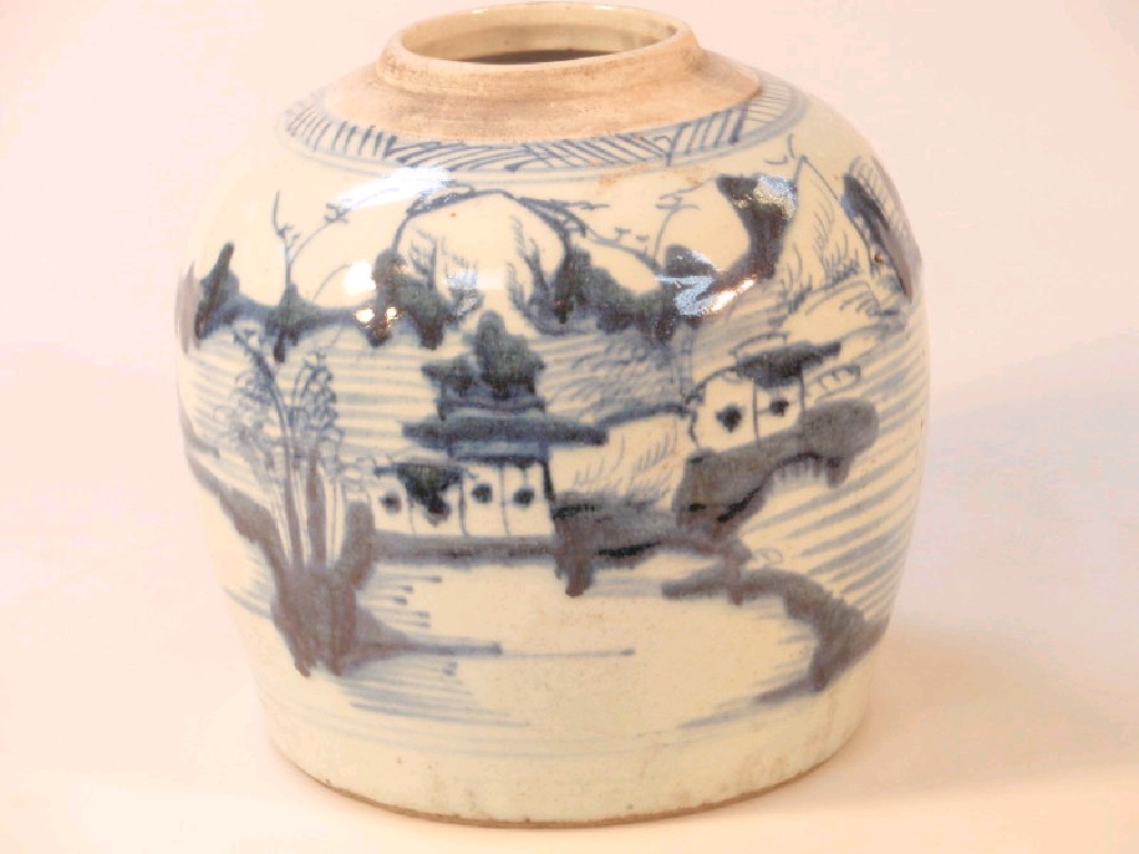 Appraisal: A Large Chinese provincial ginger jar no lid painted in