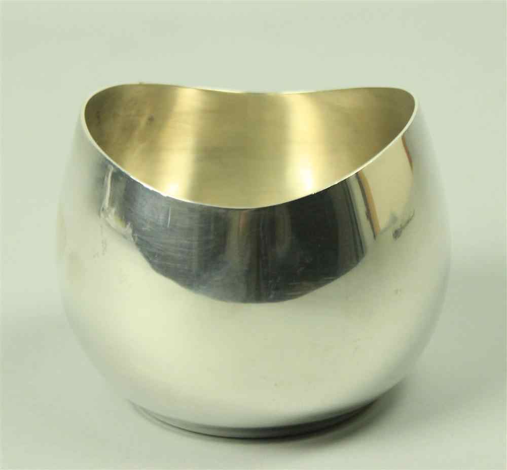 Appraisal: ALLAN ADLER SILVER MODERNIST CURVED BOWL of globular shape and