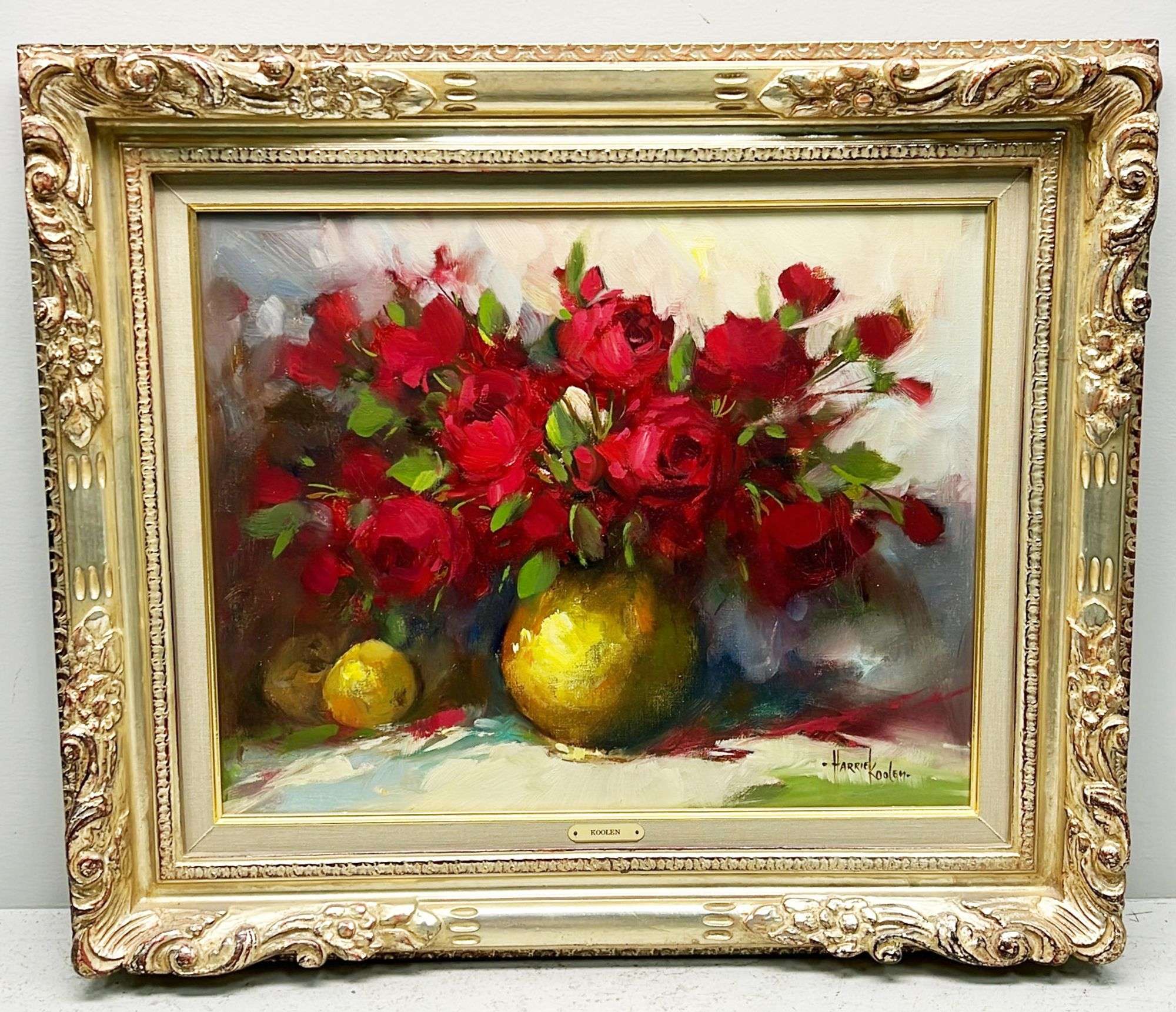 Appraisal: Harry Koolen Dutch - Oil On Canvas of Roses by