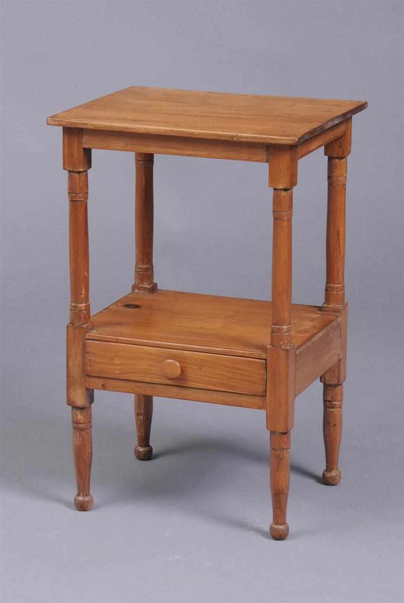 Appraisal: FEDERAL CHERRY AND PINE STAND With two rectangular tiers a