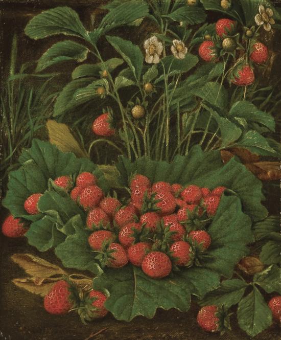 Appraisal: LEVI WELLS PRENTICE American - Strawberries oil on canvas signed