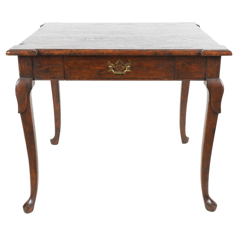 Appraisal: GEORGIAN-STYLE OAK GAMES TABLE th century with a single drawer