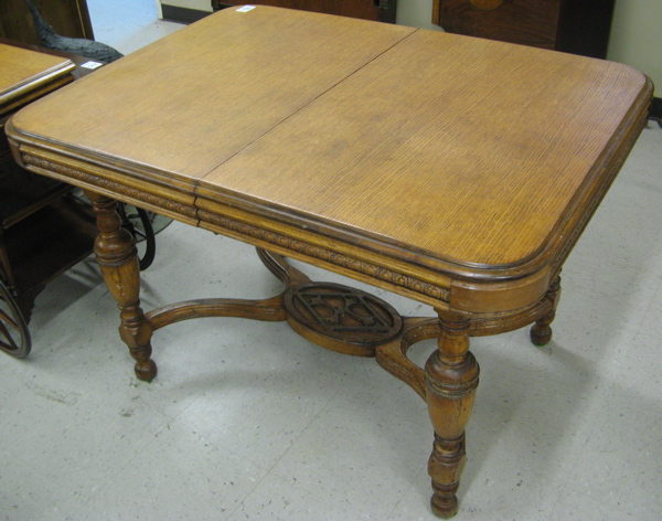 Appraisal: OAK DINING TABLE AND CHAIR SET American or English early