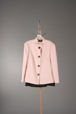 Appraisal: Akris pink wool cashmere blend jacket with stand-up collar long