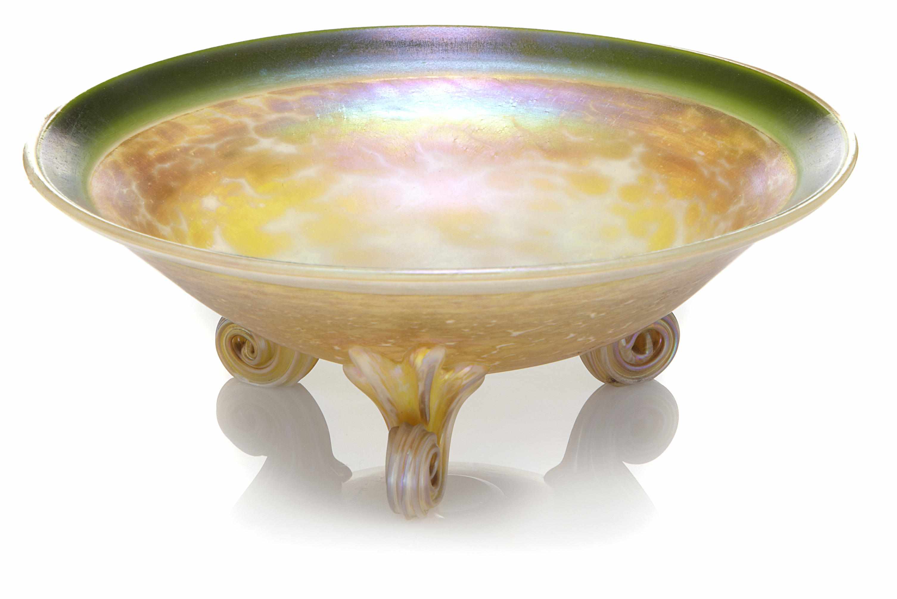 Appraisal: A Tiffany Studios Favrile glass footed bowl circa inscribed L