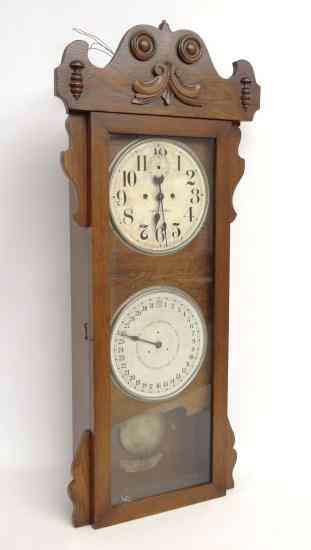 Appraisal: C New Haven calendar clock '' Ht