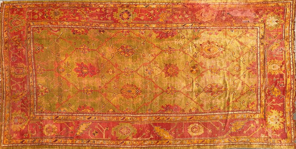 Appraisal: Vintage Oushak Hand Woven Carpet Vintage Oushak Hand Woven Carpet