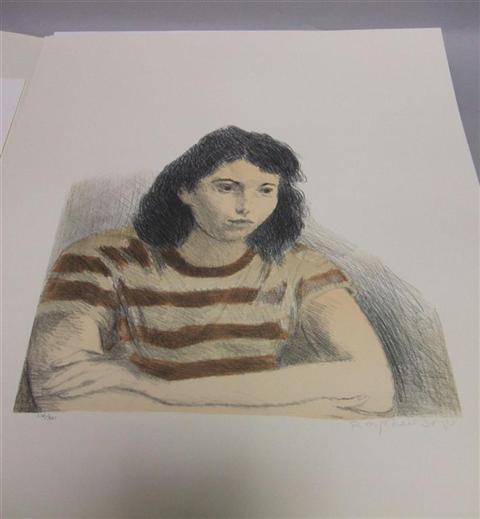 Appraisal: RAPHAEL SOYER AMERICAN - WOMAN'S HEAD lithographs one colored one