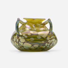 Appraisal: Loetz CYTISUS VASE WITH HANDLES Austria c hand-blown glass h