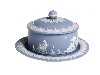 Appraisal: A WEDGWOOD SOLID PALE BLUE JASPER BUTTER DISH COVER AND