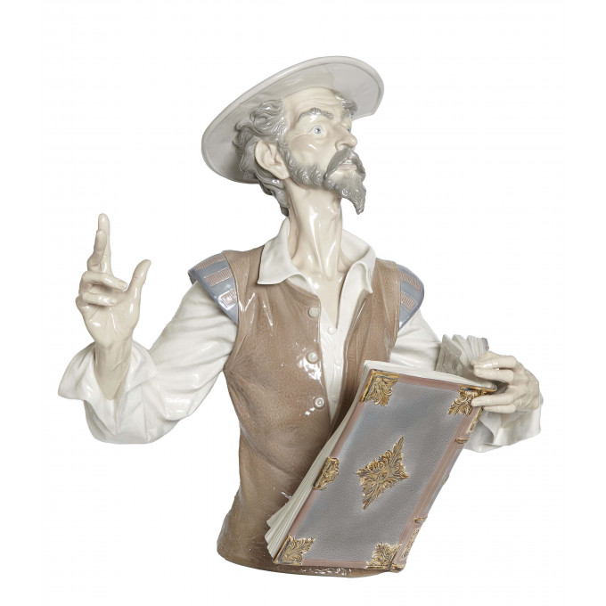 Appraisal: Large Lladro Porcelain Figure Listen To Don Quixote depicting him